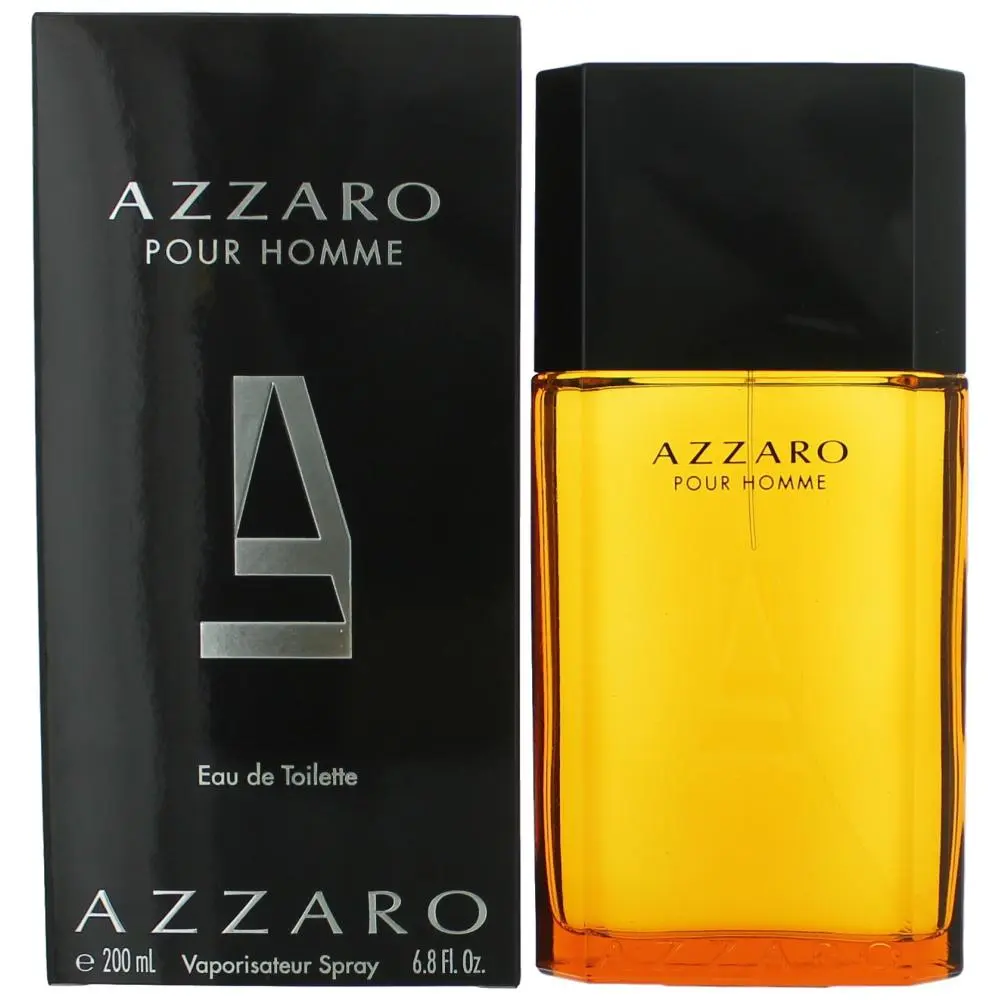 Azzaro Men's Authentic EDT Spray, 6.8 oz (200 ml bottle), Elegant Design, Golden Liquid