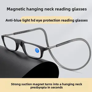 Soft Strap Never-Lost Portable Magnetic Reading Glasses: Comfortable Unisex Neck-Hanging Reading Glasses for Elderly