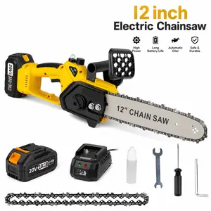 12-Inch 20V Cordless Electric Chainsaw, Equipped with Auto Oiler, for Tree Trimming, Wood Cutting top handlesaw