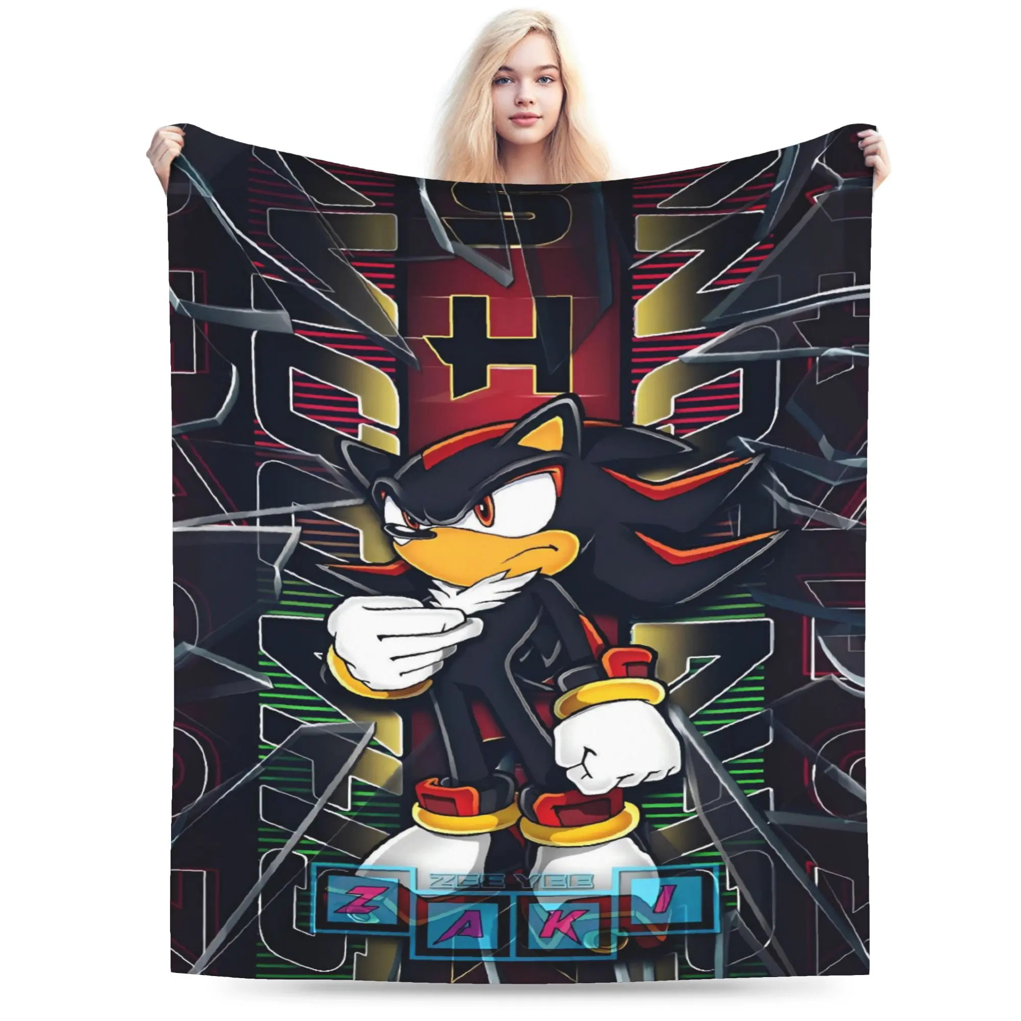Shadow The Hedgehogs Blanket Super Soft Warm Fluffy Throw Blanket for Spring Girls Boys Couch Chair Sofa Bed Novelty Cute Animal Pattern Bedspread