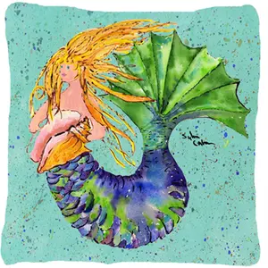 Carolines Treasures  14 x 14 in. Mermaid Decorative Fabric Pillow