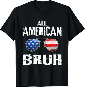 All American Bruh 4th Of July Boys Patriotic T-Shirt
