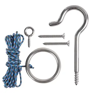 Stainless Steel Hook and Ring Swing DIY Kit for Indoor and Outdoor Game