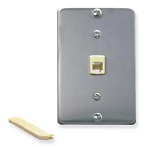 212 MAIN IDC Stainless Steel Wall-Mountable Telephone Wall Plate, Accessory Jack for Phones & Electronics Devices