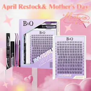 Flora Kit l B&Q Ultra-Thin Invisible Band Natural Look Cluster,featherlight and wispy Eyelashs for DIY Extensions at Home,C Curl 8-18mix Lightweight Vacation Fake Lash Makeup Cosmetic Feb Stockup