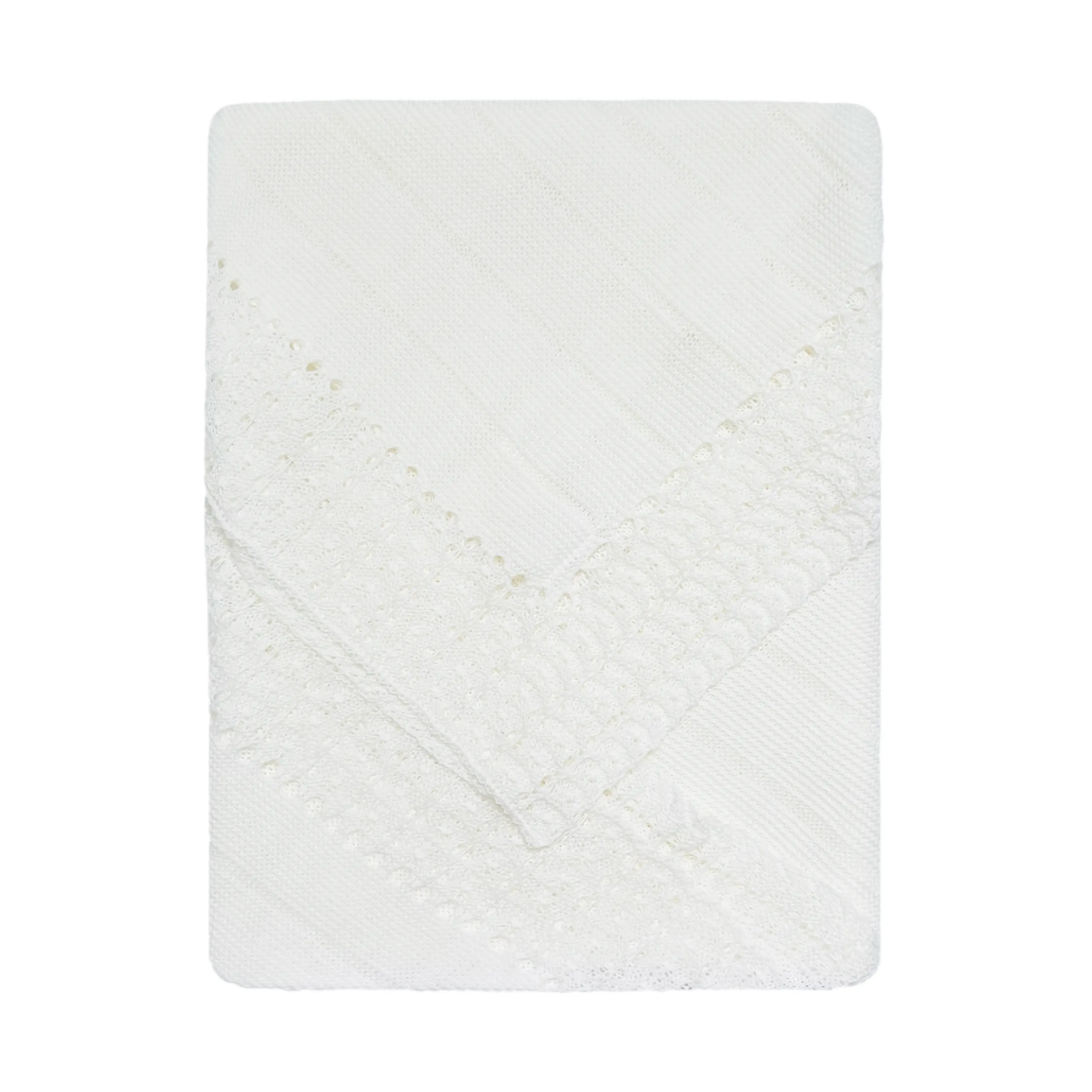 ESCALETT LAYETTE Newborn Baby Off-White Knitted Blanket (Style: Off-White 8348)