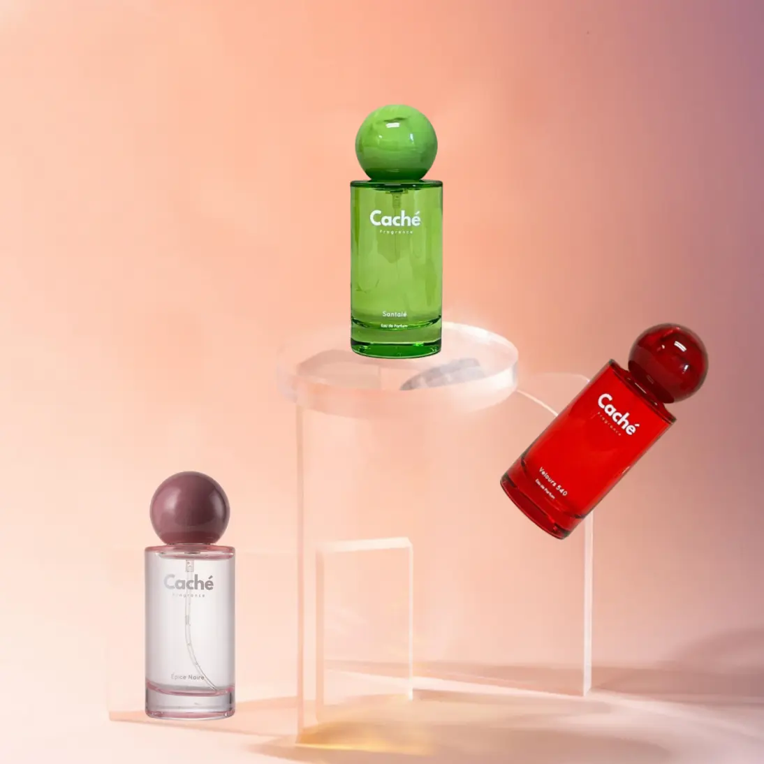 Caché Fragrance | Épice Noire + Santalé + Velours 540 | Saffron Amber Monarchy | Eau De Parfum (3 x 1.7oz / 50ml)