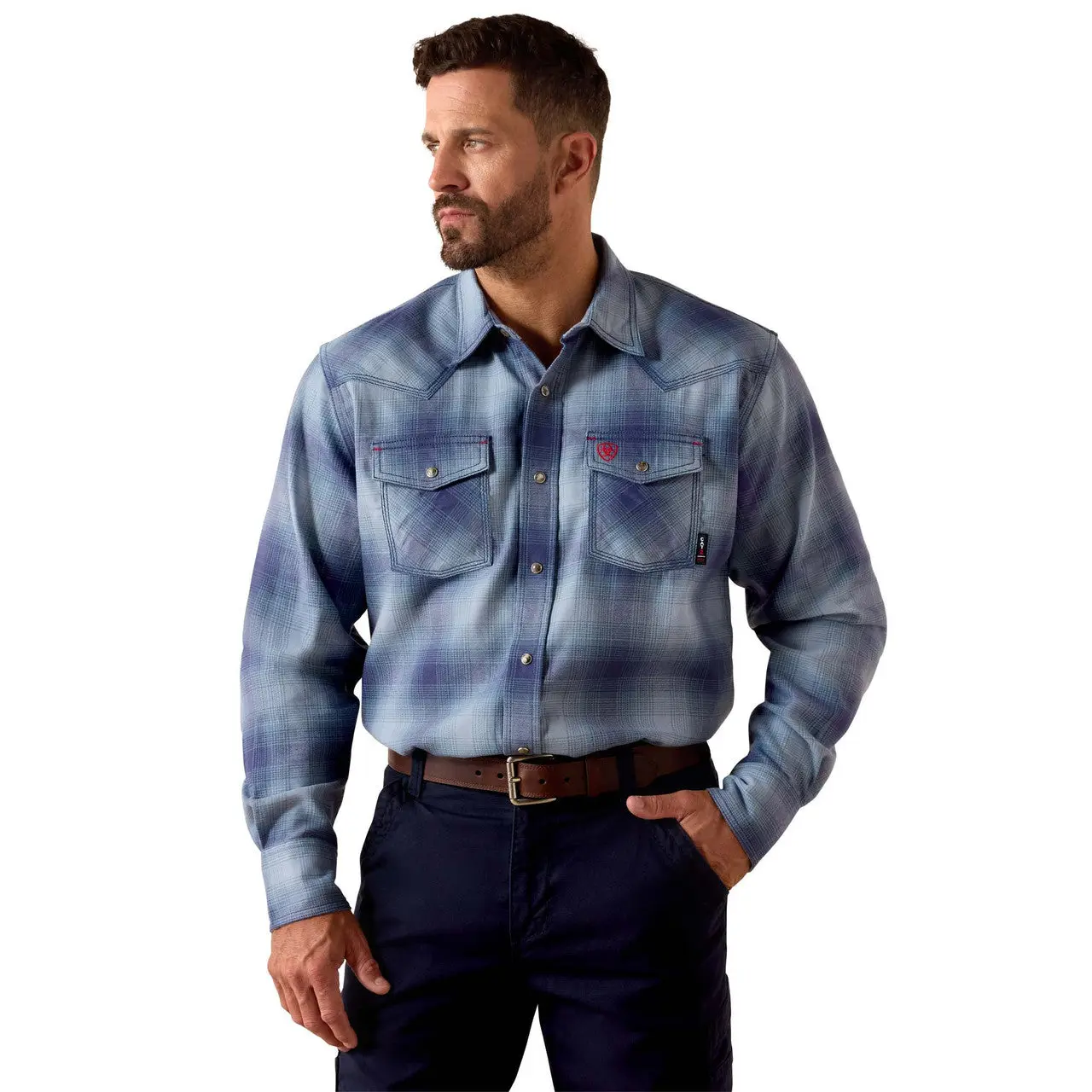 Ariat Men's Ryan Retro Snap-Front Shirt, FR CAT 2 Arc Rated Sun Protection Fabric Tops with Moisture-Wicking Technology