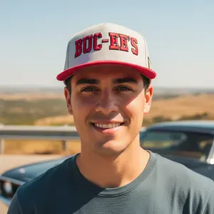Buc-ee's Gray Hat With Red Embroidered Logo