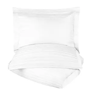 HomeRoots 528343 White King Size Cotton Blend 400 Thread Count Washable Duvet Cover Set