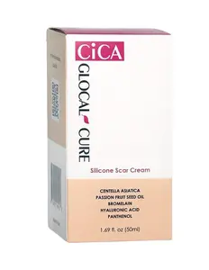 GlocalCare Cica Silicone Scar Cream - Reduces Burns, Surgery Scars, Stretch Marks with Centella Asiatica, Passioline, Bromelain