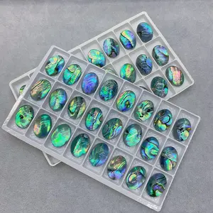 Abalone&Shell Cabochon K9 Crystal Flat Back Nail Art Charms Glass Rhinestone Phone Case Accessories Jewelry Making Sparkling DIY Decoration Single Color Mixed Shapes