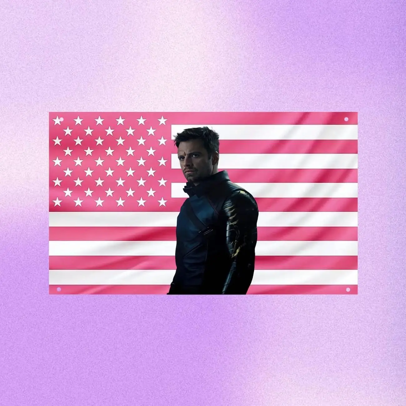 Bucky Barnes US Wall Tapestry – Winter Soldier Flag, Marvel Room Decor