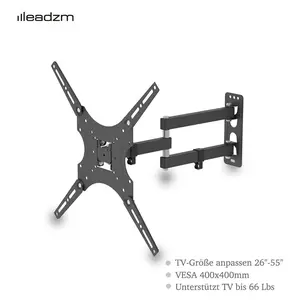 【Summervibes】LEADZM 26-55" Adjustable Wall Mount Bracket Rotatable TV Stand TMX400 with Spirit Level