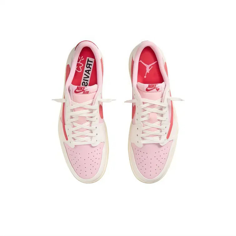 Pink Red Cream Tone Low‑Top Unisex Casual Sneakers, Vintage Washed Lace‑Up Shoes, Soft Synthetic Leather Upper Pink Rubber Outsole Non‑Slip Wear‑Resistant Street Footwear for Shopping Dating Hangout All‑Season Wear