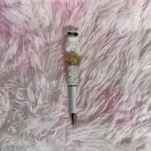 Beaded White Sugar Bear on a Sugar Pen - V [PREMADE]