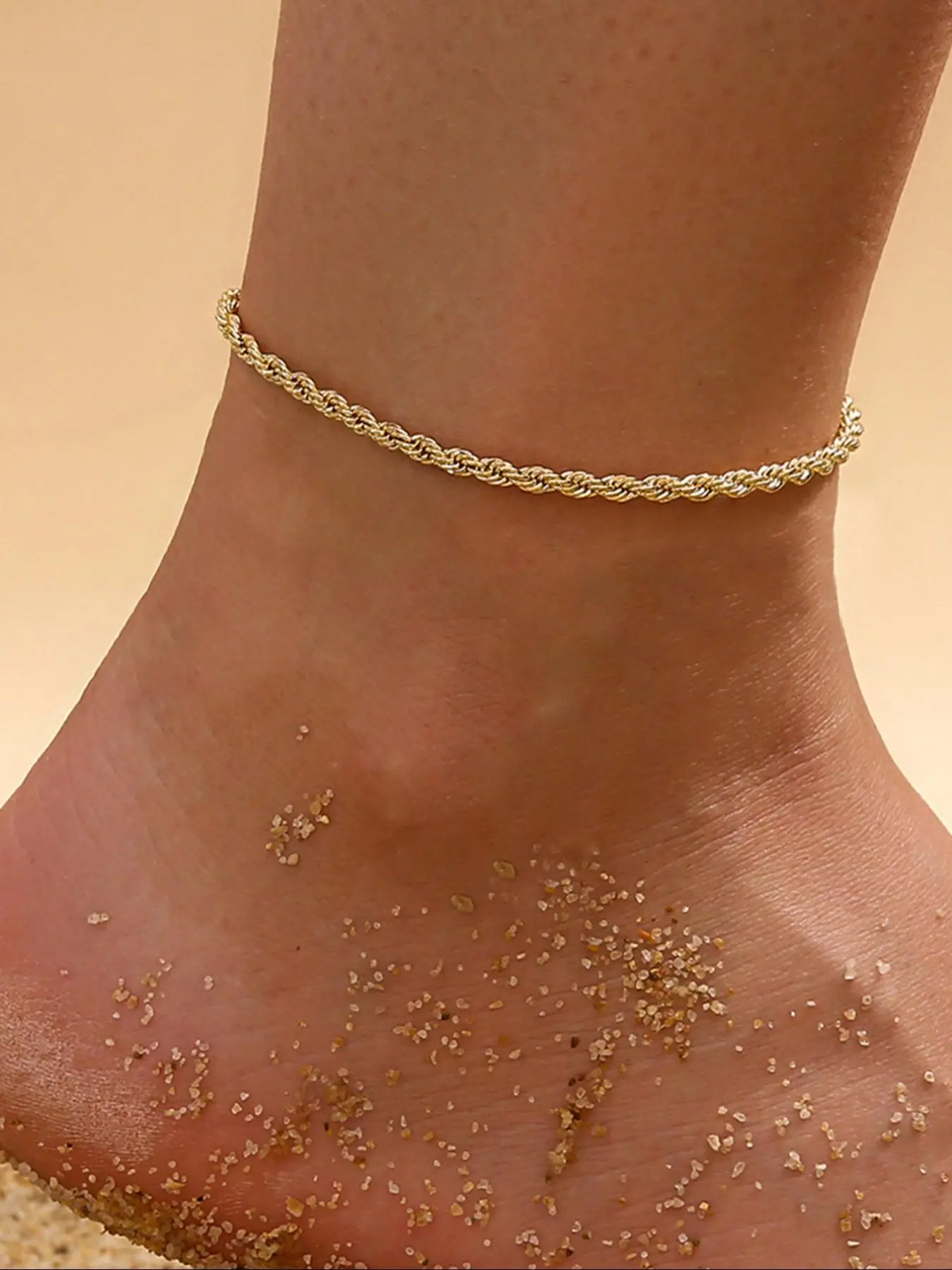 Women's Minimalist Temperament Plain Color Anklet, Dainty Layered Anklet, Fashionable Stainless Steel Jewelry for Daily Wear, Trendy All-match & Exquisite Jewelry for Birthday Gift, Solstice Anklet, Fashionable Jewelry Accessories