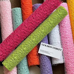 Korean Embroidered Net Wrapping Paper, Hollow Floral Design, Versatile Gift Wrap, Dreamy Flower Gift Wrap, 19.7x180 Inches, 16 Colors Available