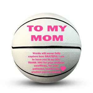 Custom To My Mom Basketball Gift, Personalized White Basketball 28.5