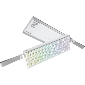 Mer68 Wired 68 ,   Mechanical Keyboard, 8KHZ Polling Rate/Latency As 0.125MS/256KHZ Single Key Scan Rate/ARGB/, Hot Swappable Gaming Keyboard(White)