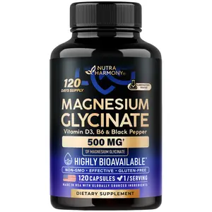 Magnesium Glycinate Supplement w/Vitamin D3 & B6, Made in USA, Vegan & Non-GMO, Chelated, 98% Absorption, Support for Sleep, Muscle & Heart Health