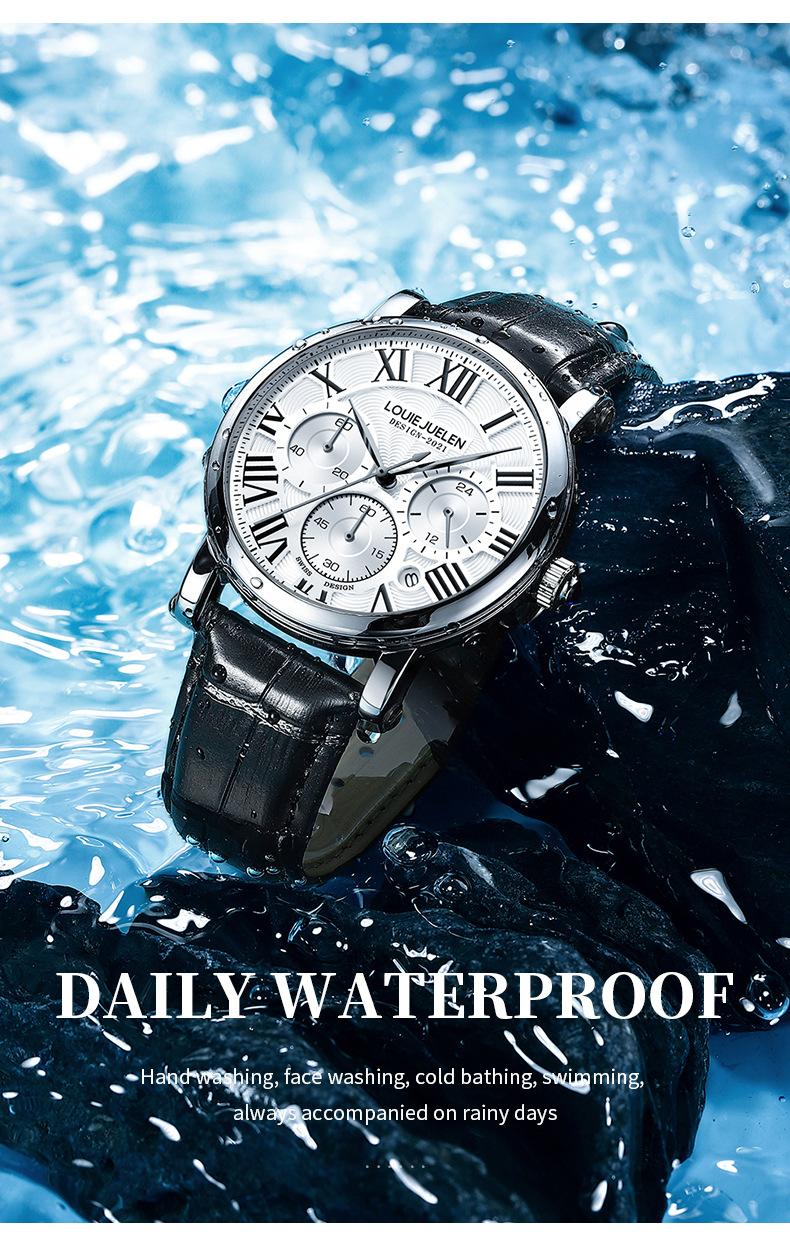 LOUIE JUELEN Luxury Men's Business Watch - 2025 New Multifunction Waterproof Quartz Wristwatch, Genuine High-End Fashion Men's Watch