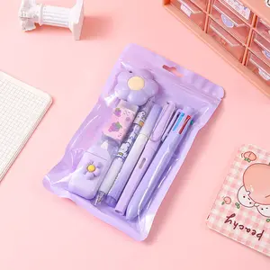 Aesthetic 7-Piece Desk Stationery Set – Pastel Pens, Highlighter, Pencil & Cutter Bundle – Cute School Supplies & Journaling Gift for Students & Coquette Lovers
