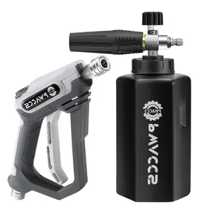 PWACCS Ultimate Car Washing Solution Foam Spray Lance with 1/4" Quick Connector 4000 PSI Pressure Wash Handle 1.5 Liter Stainless Steel Filter