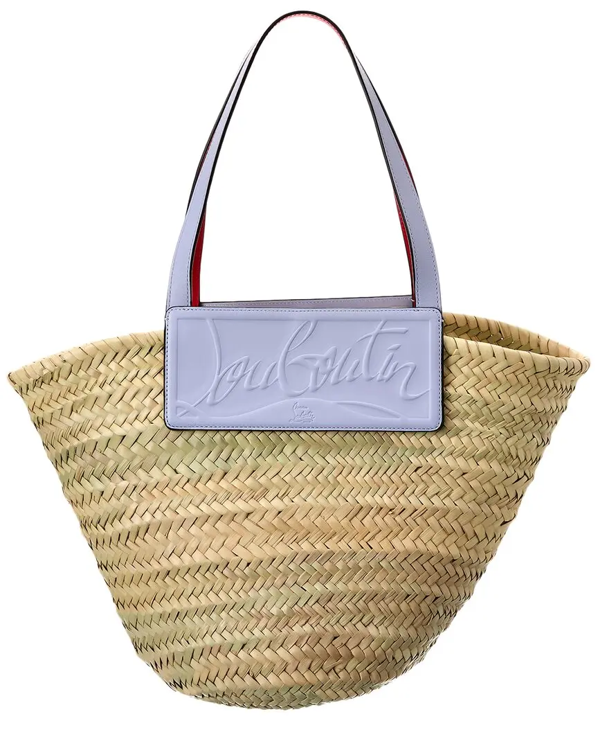 Christian Louboutin Loubishore Straw & Leather Tote