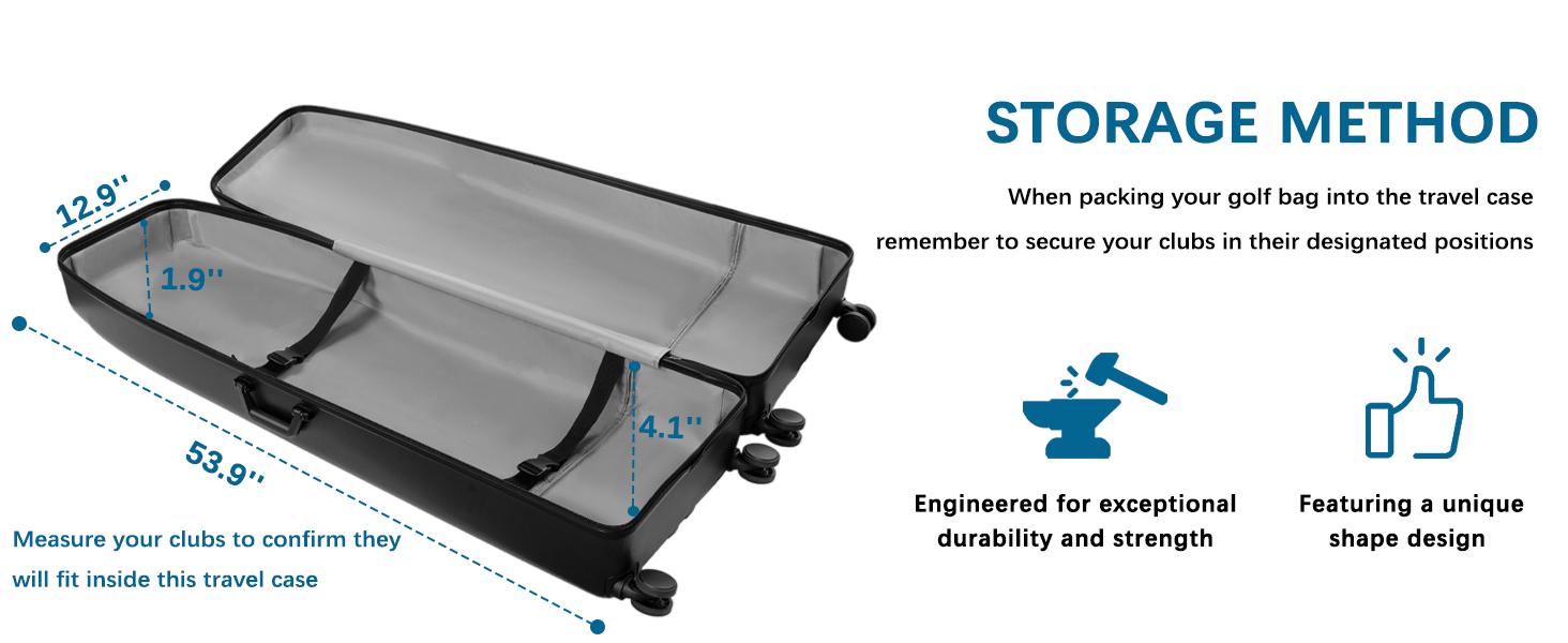 UNIHIMAL Full Hard Case Golf Travel Bag with Wheels, Travel Case - Ultimate Protection, Waterproof & Durable, Specially Designed for Airline Transport