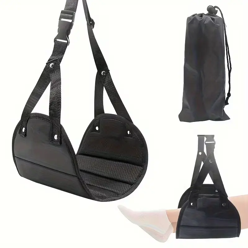 Foot Hammock for Airplane Travel, Foot Hammock for High-speed Rail, Foot Sling for Rest In The Office, Travel Footstep Mat, Polyester