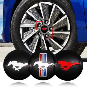 Ford Mustang Wheel Center Cap Stickers, 4pcs 56mm Sport Style Rim Decoration, Enhance Car Aesthetic, Tire Center Cover Badges, Automobile Decals, Sticker for Cars