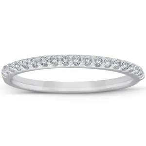 1/8ct White Gold Diamond Anniversary Wedding Guard Ring