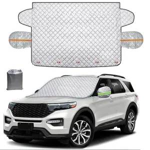 Car Front Windscreen Covers ,Windshield Snow Cover with Magnetic Edges - Winter Frost Protector for Cars, SUVs, RVs, Vans and Trucks (64'' x 56'')