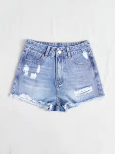Women's New Season Sexy Loose Elegant Casual Street Denim Ripped Shorts, Womenswear Versatile Commuter Wear, Teen Y2K Style Jeans