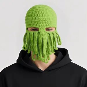 Halloween holiday octopus hat skiing hat mask party dress up personalized hat octopus hat handmade woolen hat