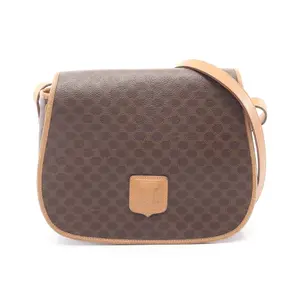 Pre-owned Celine Other Shoulder Bags Macadam Coated Canvas Leather Shoulder Bag