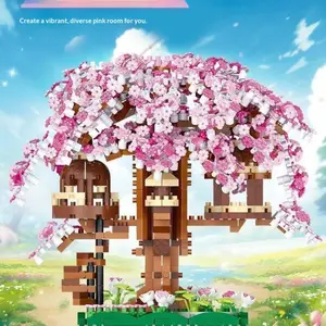 Treehouse Building Block Set, Halloween Thanksgiving Easter Gift, Cherry Blossom Decoration, Best Thanksgiving Present