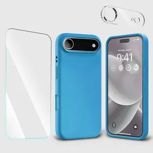 Entronix Bundle Compatible with iPhone 17 Air - Liquid Silicone Case, 1 Clear Screen Protector & 1 Camera Lens Protector