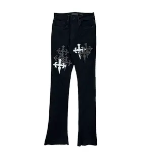 WAIMEA | PEARL CROSS RHINESTONE STACKED JEANS