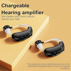 1Pair Rechargeable Hearing Aids with Noise Reduction, In-Ear Amplifier Earphones for Adults, Blue Color, Indoor Outdoor Use