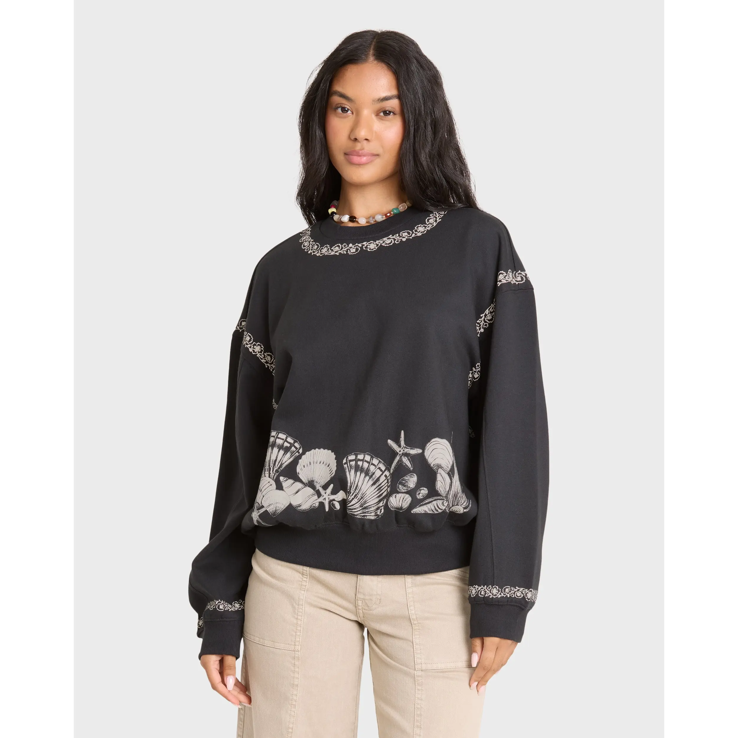 Sea Treasure Kendal Crewneck Sweatshirt - Black Sands
