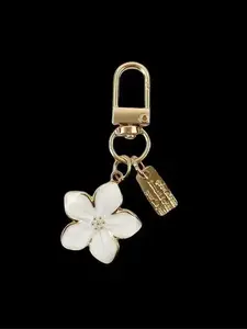 Floral Alloy Keychain for Men Women, Blossom Design Fashion Car Key Decoration Bag Accessory Gift