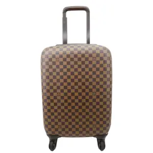 Pre-owned Louis Vuitton Canvas Luggage Zephyr 55 Damier Ebene Rolling Suitcase Brown