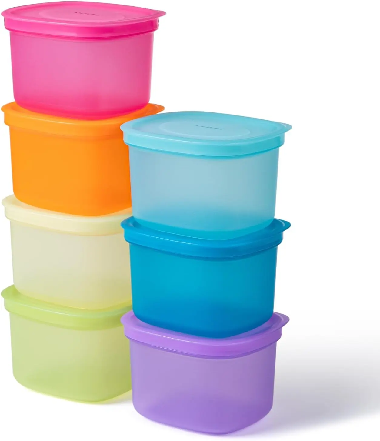 【ANJUKE】 7-Pack Meal Prep Containers (500ml / 17oz) — Reusable Plastic Food Storage with Lids for Portion Control & School Lunches, Microwave/Freezer Safe Stackable Bento Box cup oatmeal
