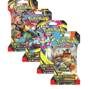 Mega Evolution booster pack single sleeved bundles from pokemon trading card game
