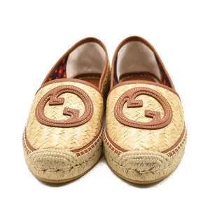 Gucci Adela GG Raffia Espadrilles US 7.5
