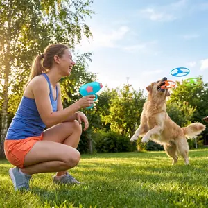 Soft Edge Flying Spinner Toy Gun Safe for Kids & Pets Outdoor Play