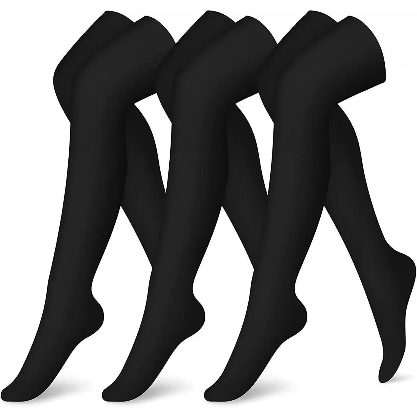 MhzyCaus NO.1 Black Thigh High Compression Socks for Women Men, Over Knee Stretch Fit Long Socks, Soft Breathable Lightweight Leg Support Sleeves for Sports, Travel, Office, Running, Daily Wear and All Season Comfort