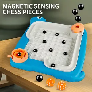Dinosaur Chess Board Game with Dice Roller, Launcher, and Magnetic Pieces, Interactive Minesweeper Mode, Fun Family Entertainment